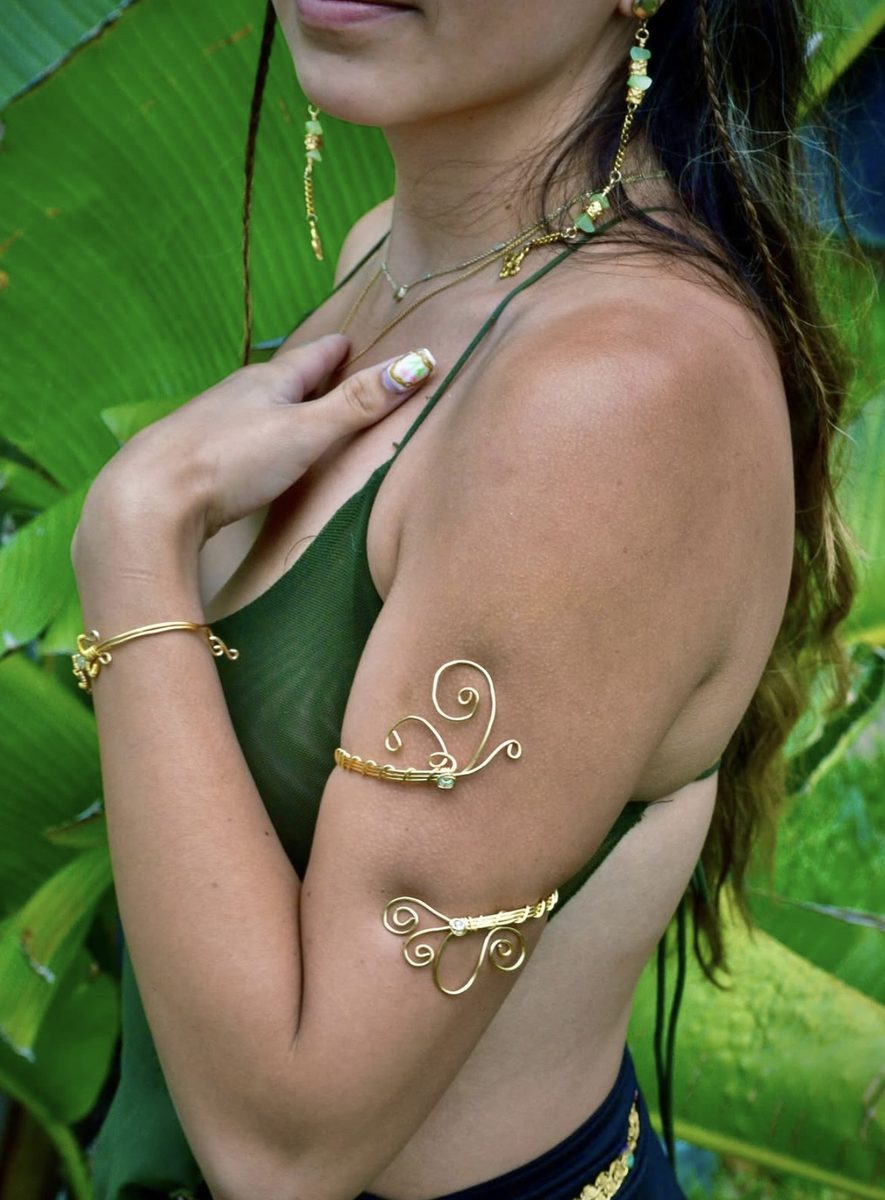 Minimal Gold Arm Cuff Set