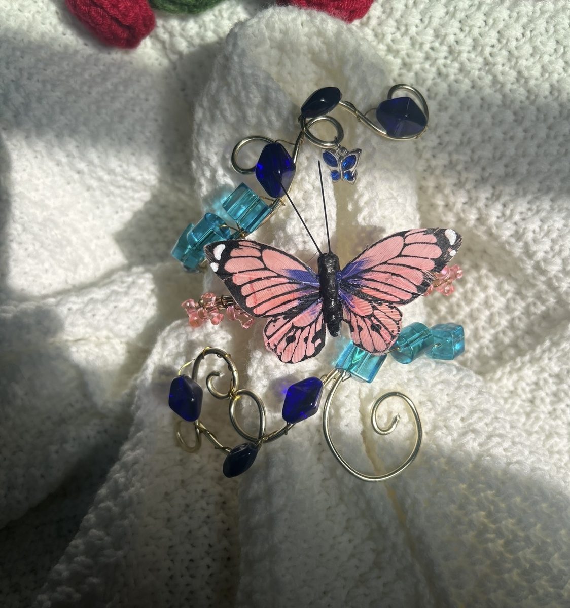 Teal crystal flower armband, dropping soon